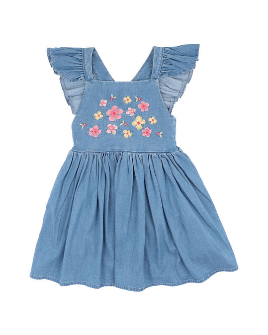 Grow Wild Embroidered Indigo Dress