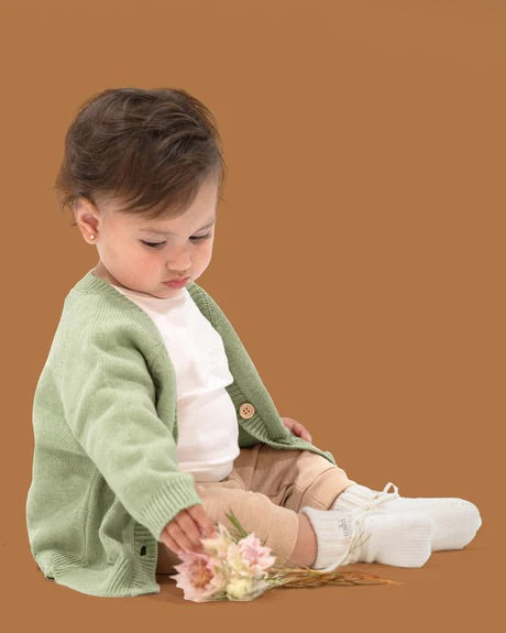 Organic Cardigan - Remy - Matcha