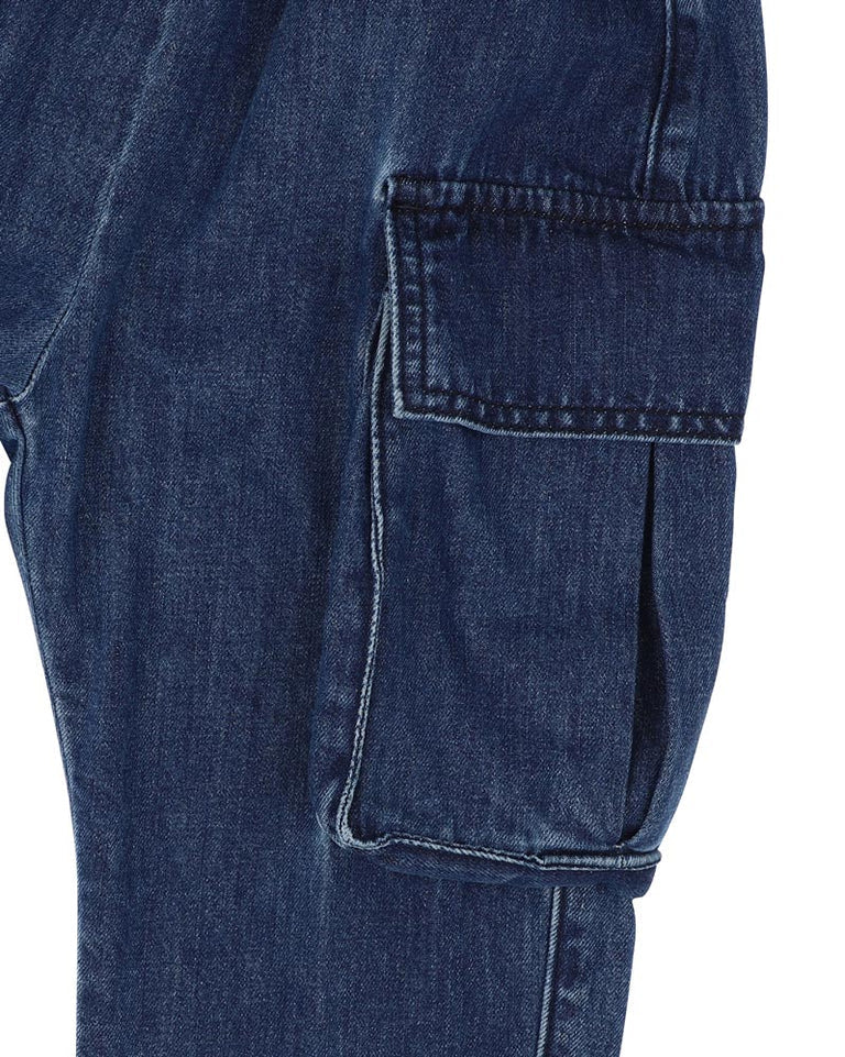 Indigo Pull On Cargo Jean