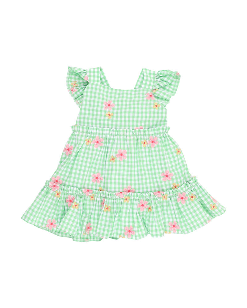 Grow Wild Embroidered Check Dress
