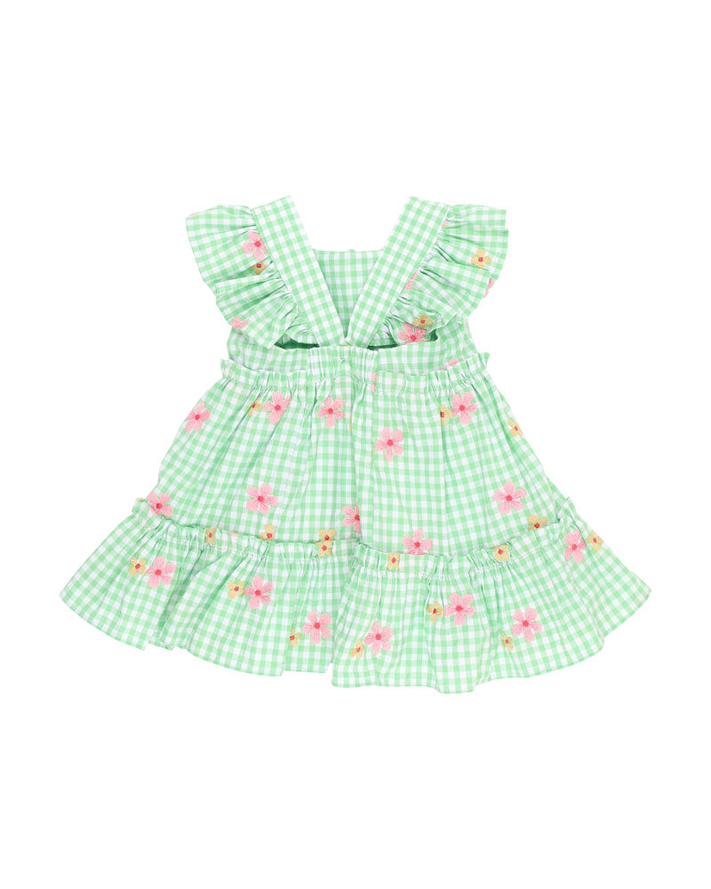 Grow Wild Embroidered Check Dress