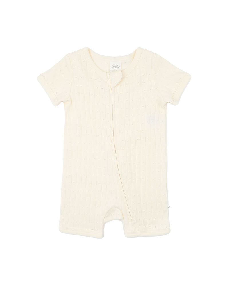 Milk Organic Pointelle SS Zipsuit