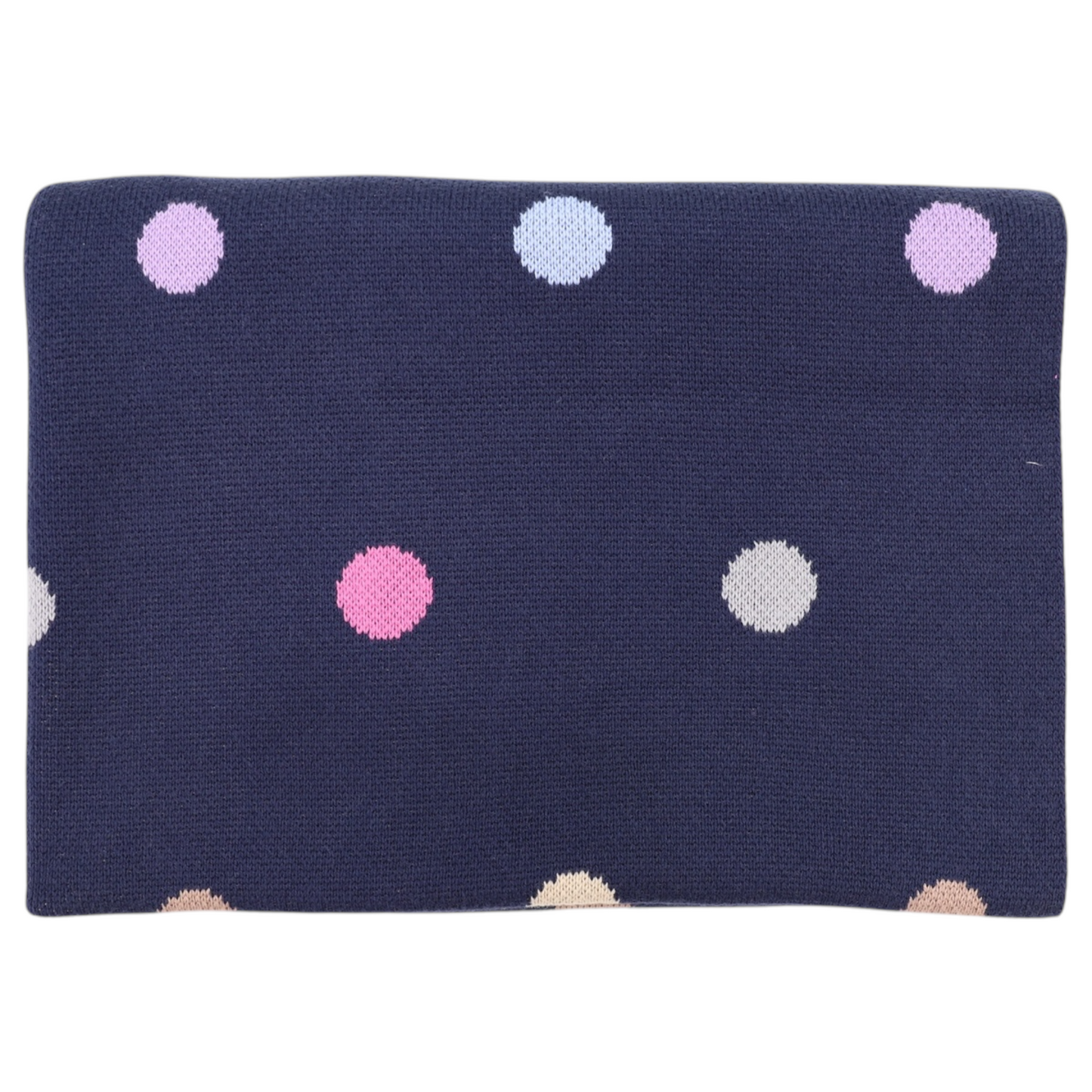 Polkadot Knit Blanket - Navy