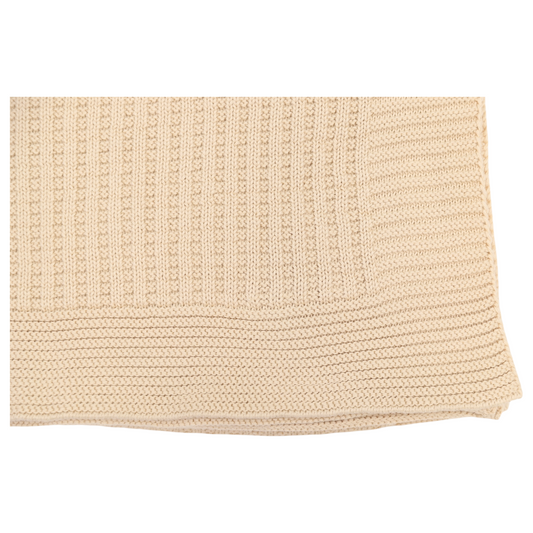 Textured Knit Blanket - Beige