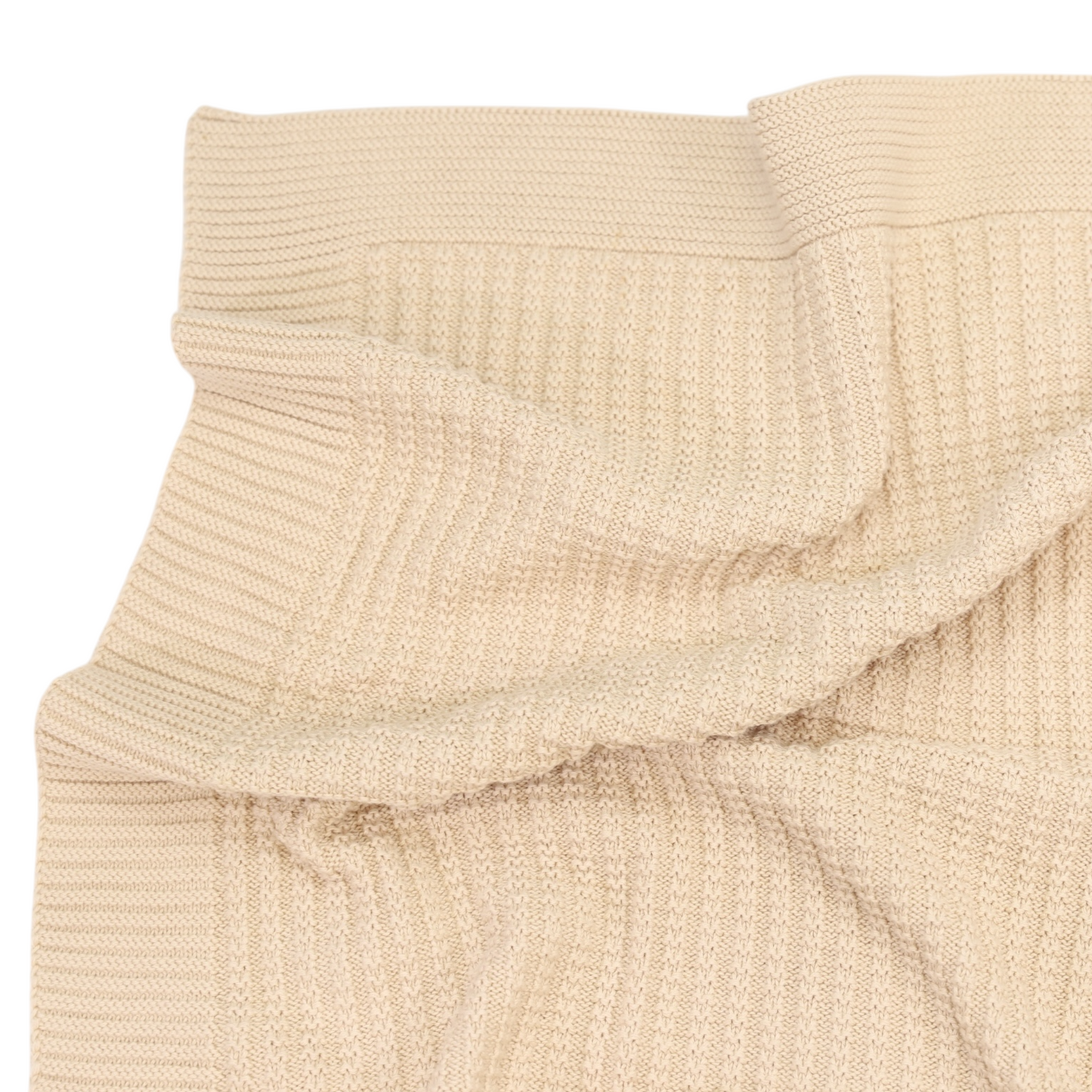 Textured Knit Blanket - Beige