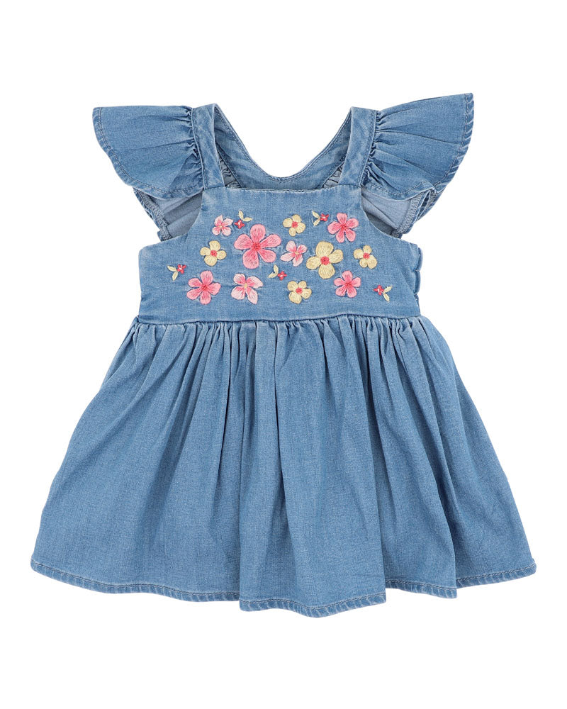 Grow Wild Embroidered Indigo Dress