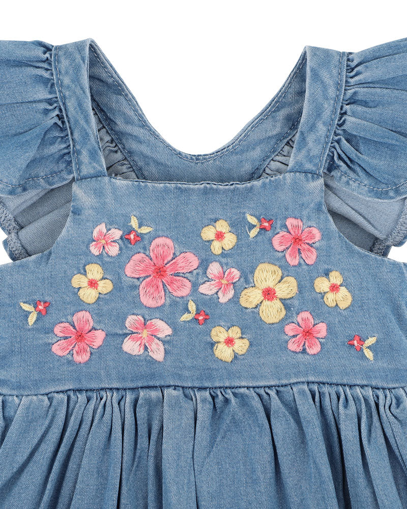 Grow Wild Embroidered Indigo Dress