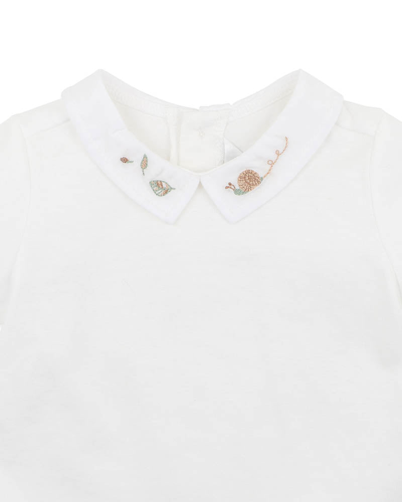 Roman Embroidered Collared Bodysuit