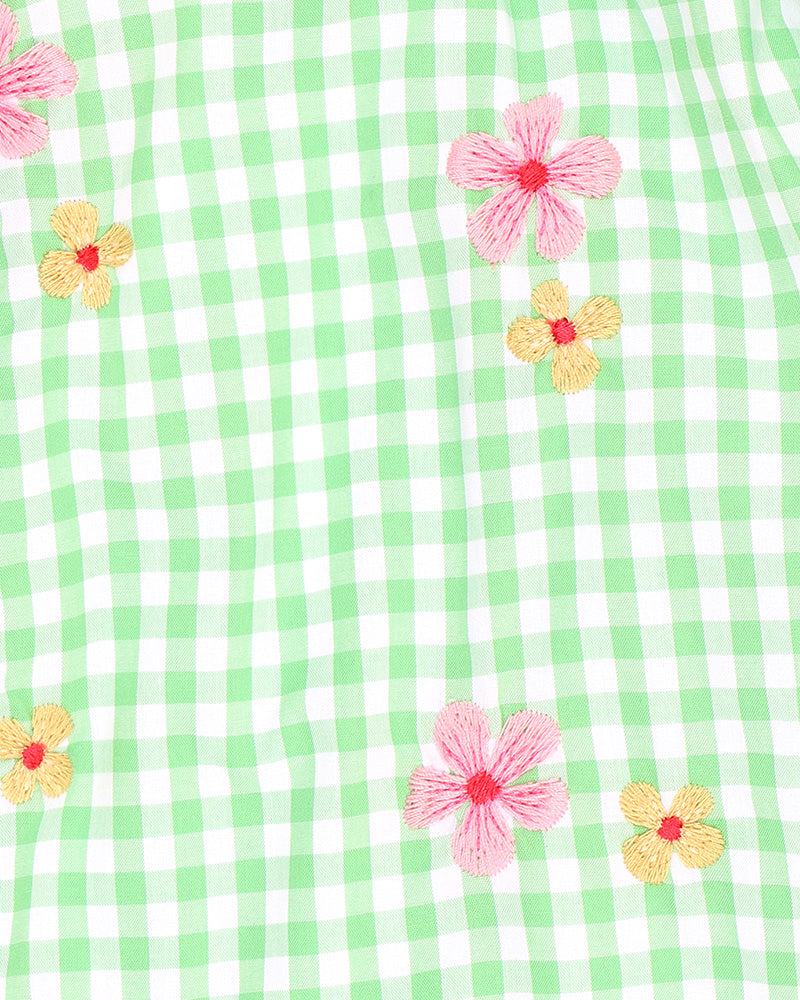 Grow Wild Embroidered Check Dress