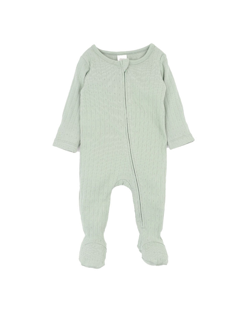 Sage Organic Pointelle LS Zipsuit
