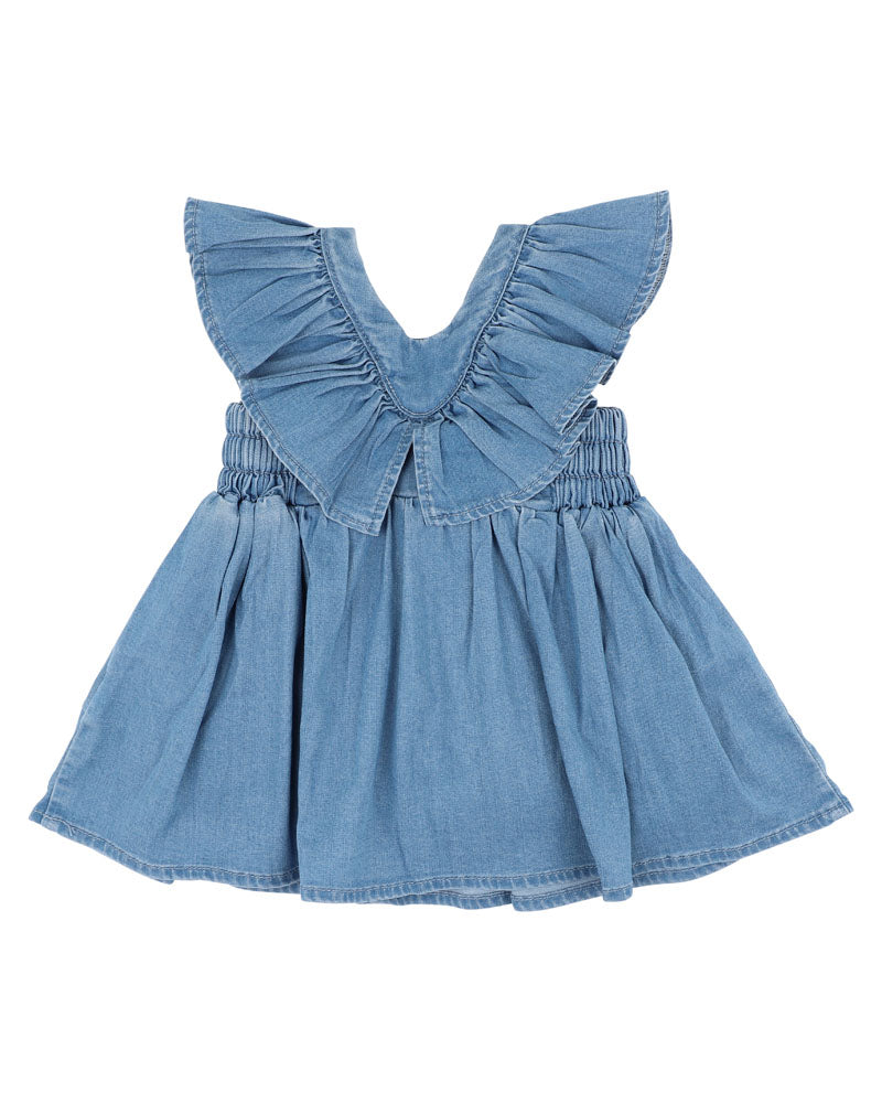 Grow Wild Embroidered Indigo Dress