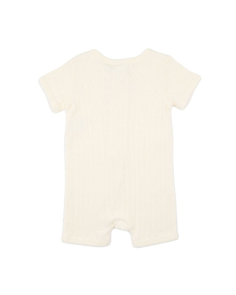 Milk Organic Pointelle SS Zipsuit