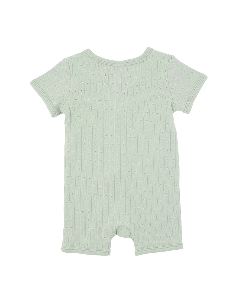Sage Organic Pointelle SS Zipsuit