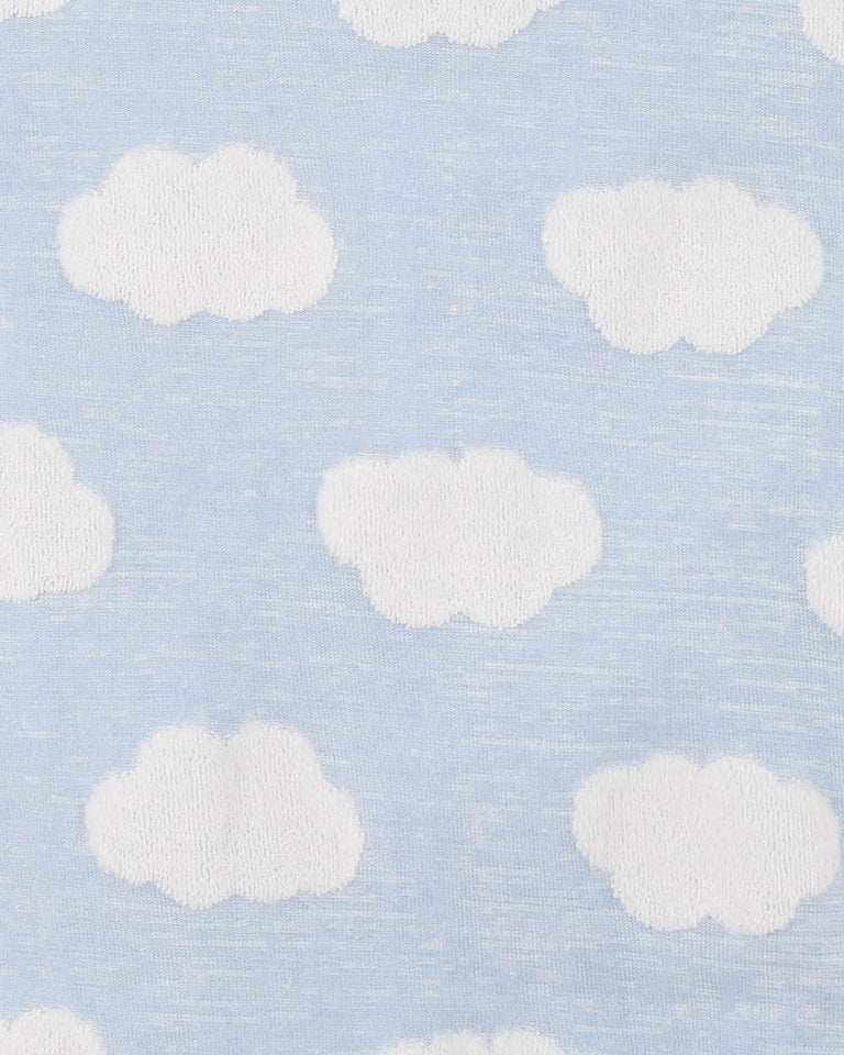 Blue Cloud Organic Jacquard Onesie - Pale Blue