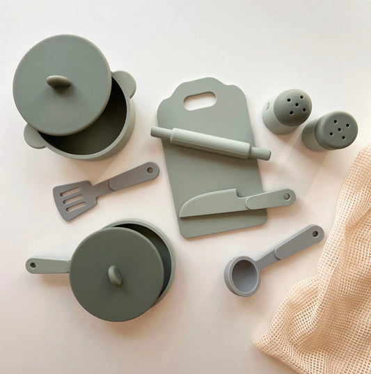 Silicone Kitchen Toy Set - Sage
