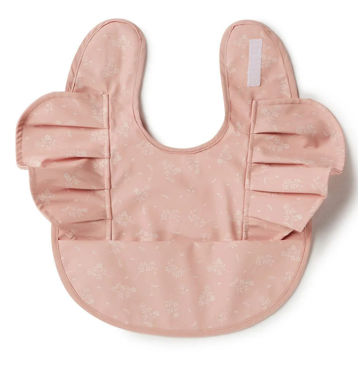 Dusty Rose Flower Frill Snuggle Bib