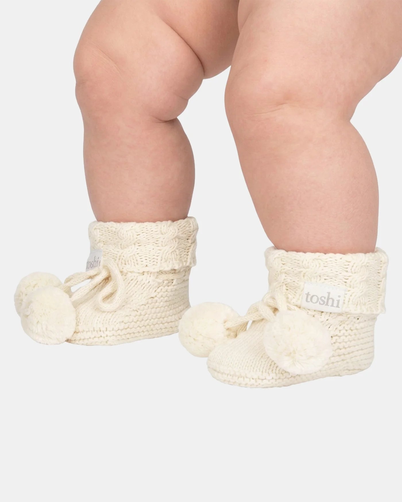 Organic Baby Booties - Cream