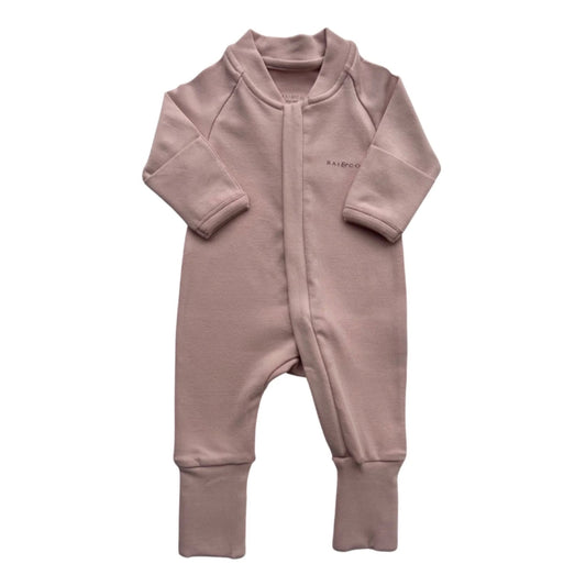Apple Zip Onesie - Rose Pink