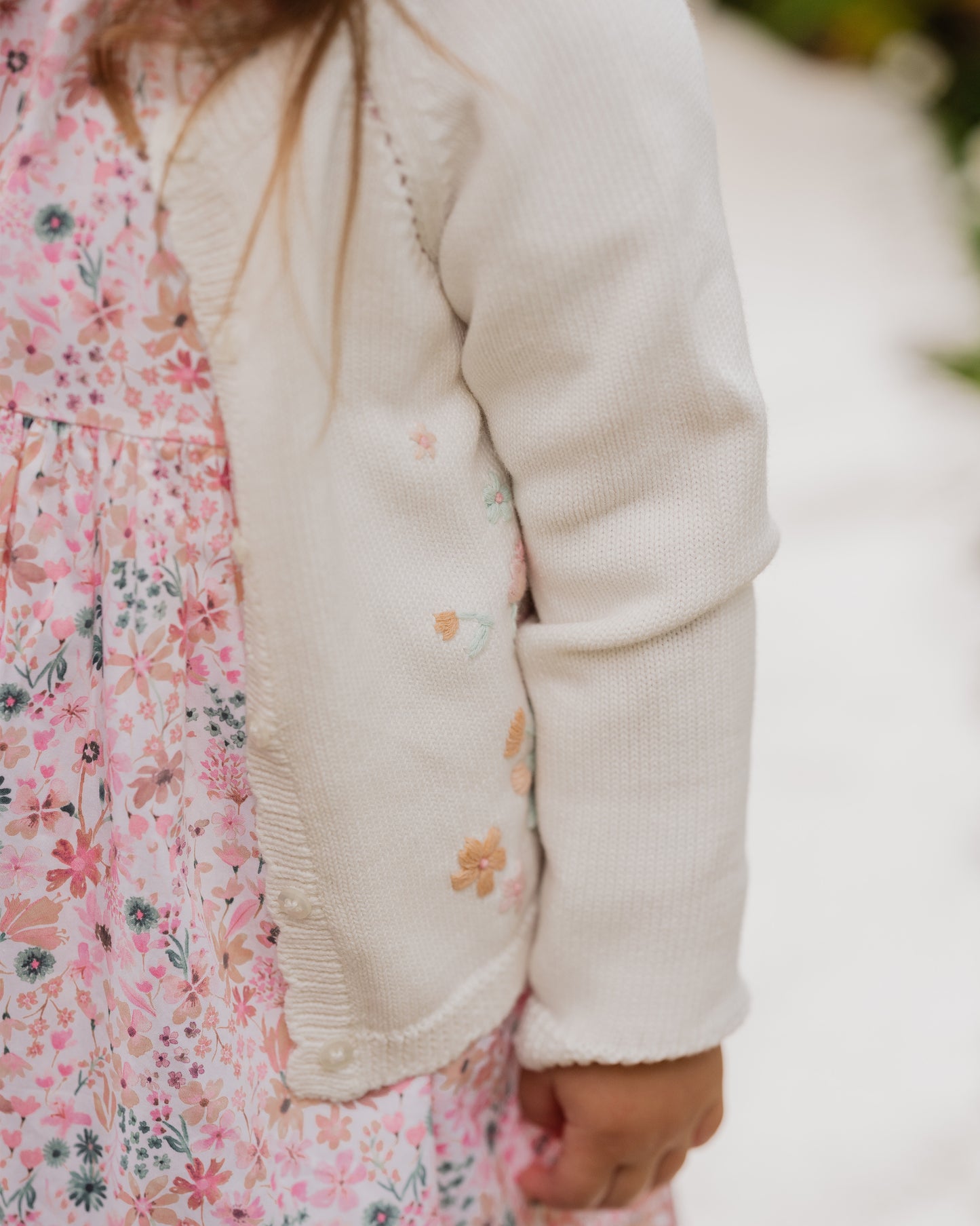 Fern Hand Emb. Organic Cardigan