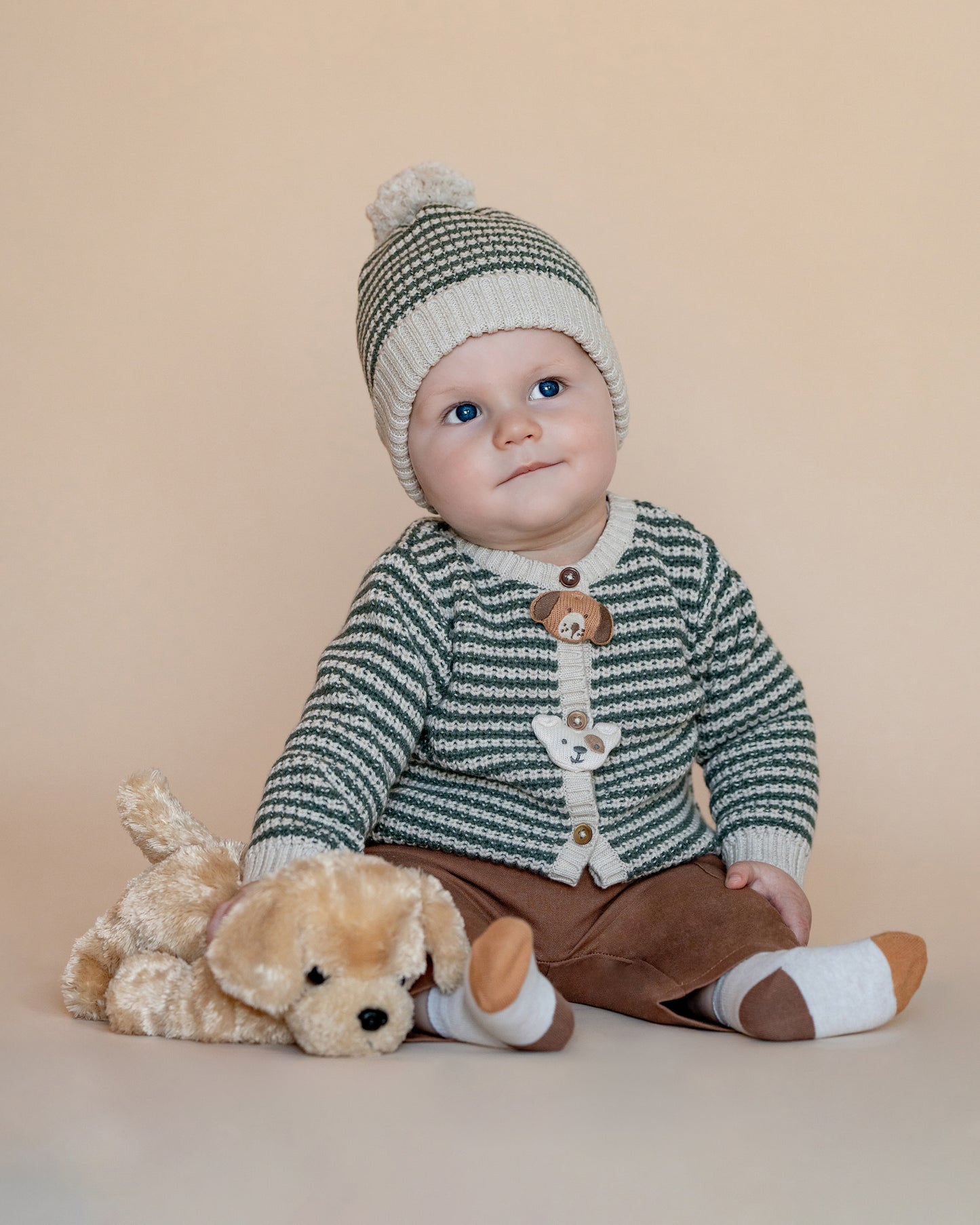 Otto Stripe Organic Knitted Cardigan