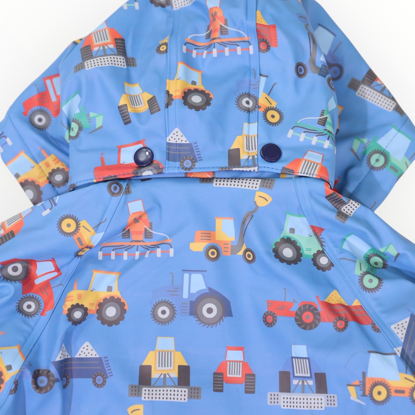Farm Machine Print Raincoat - Blue