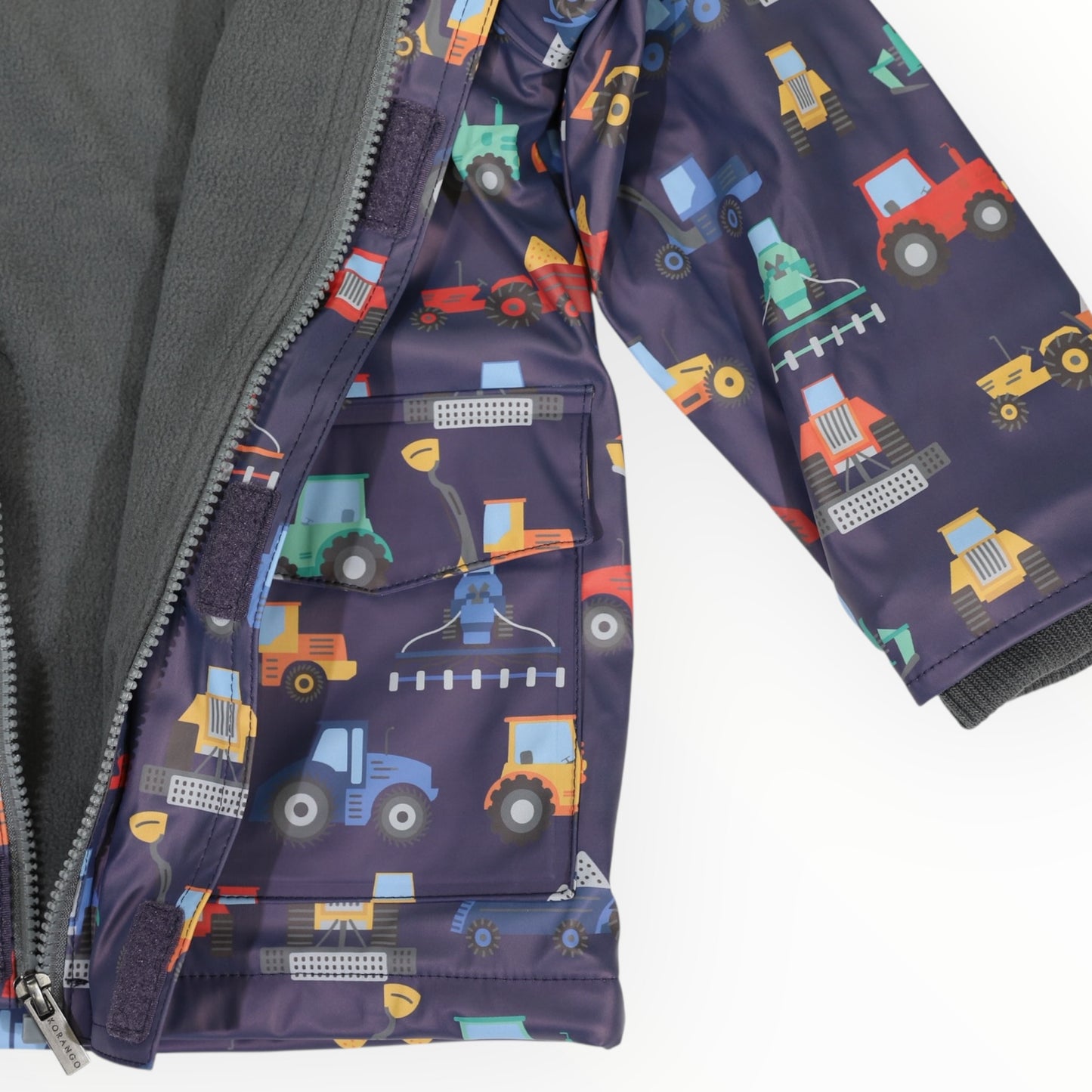 Farm Machine Print Raincoat - Navy