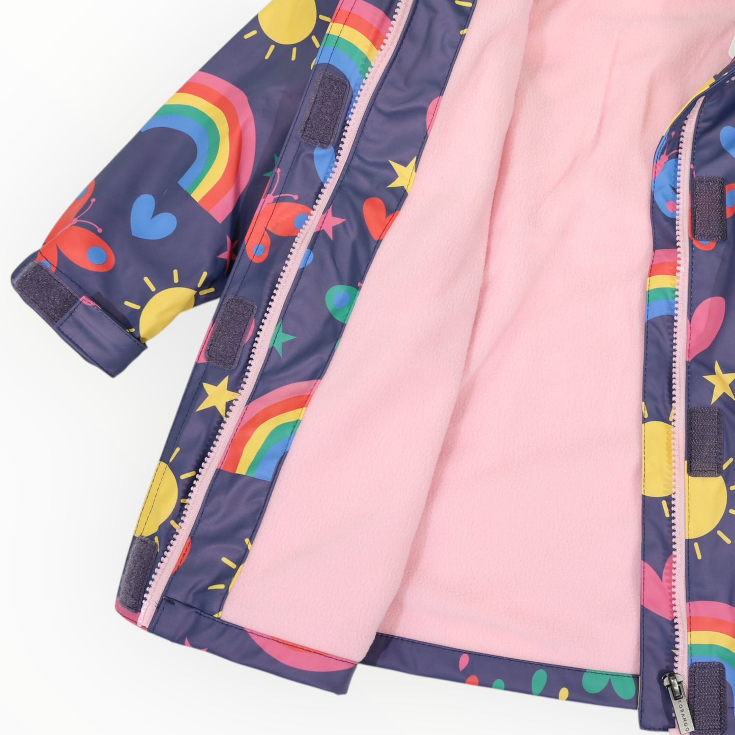 Rainbow Print Raincoat - Navy