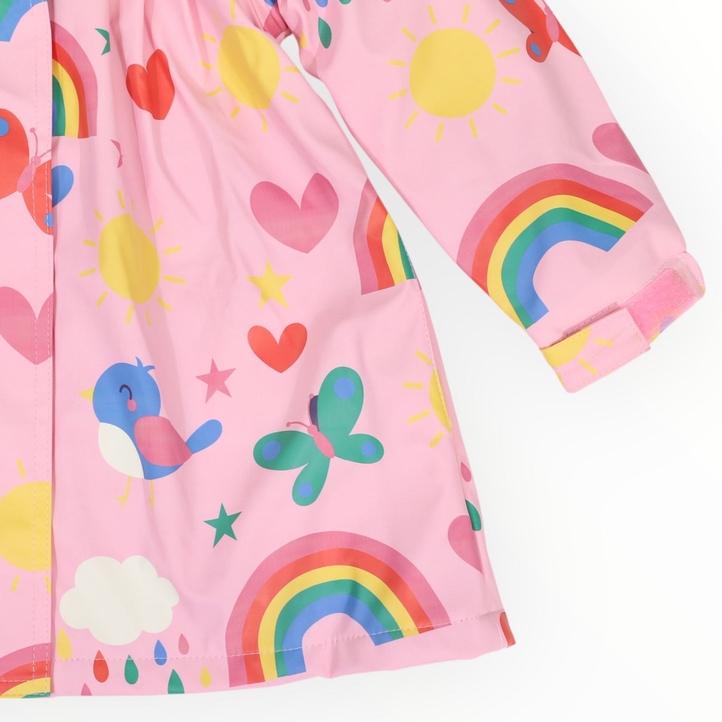 Rainbow Print Raincoat - Pink