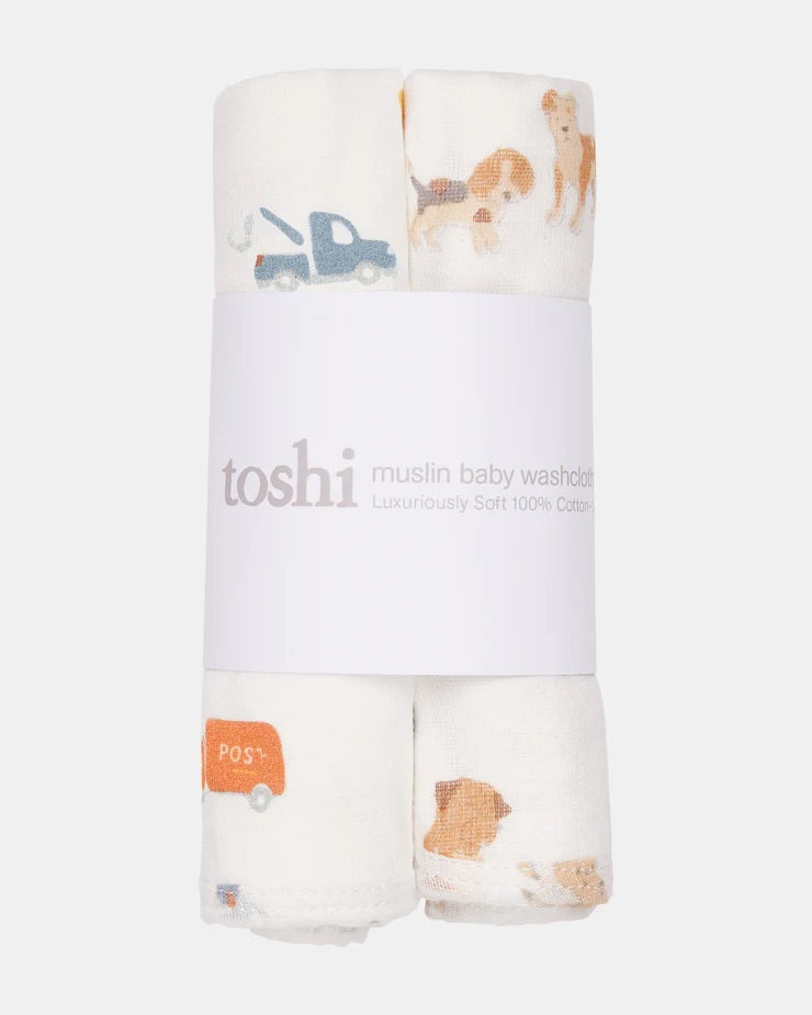 Baby Washcloth Muslin - Puppy Love
