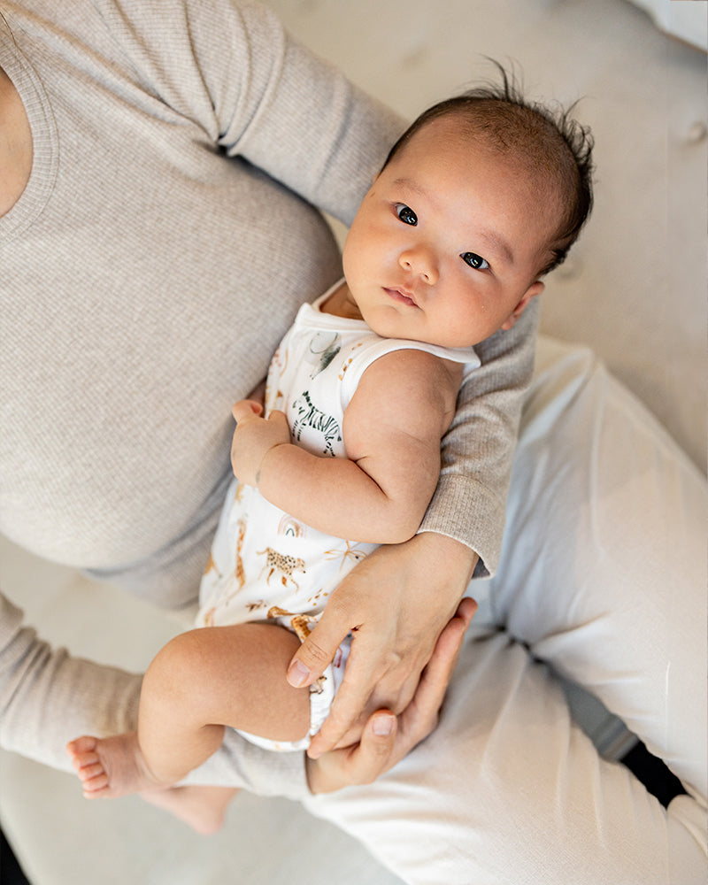 Billie Print Organic Button Front Bodysuit