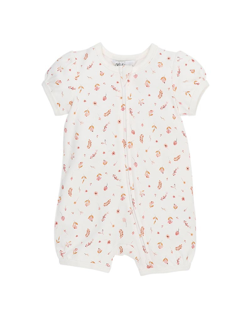 Billie Organic Ditsy Floral SS Zipsuit