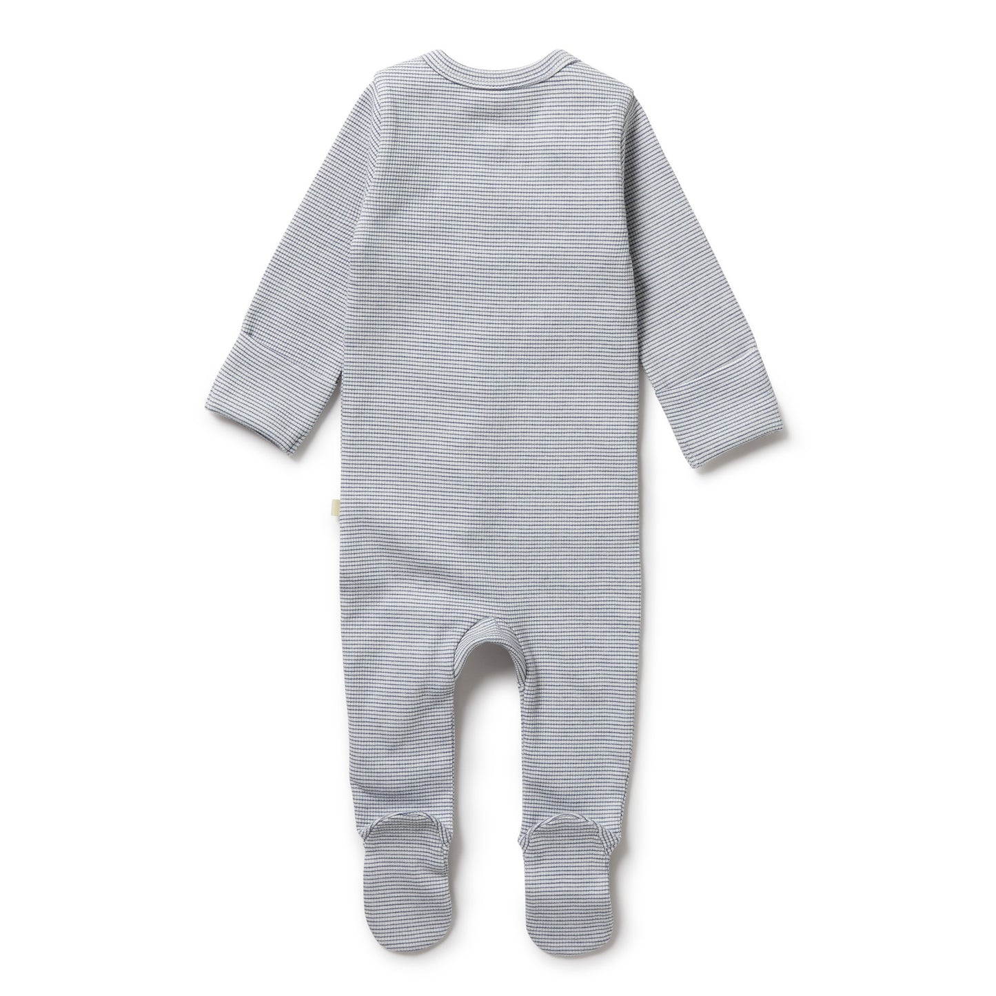 Rain Drop Organic Stripe Rib Zipsuit