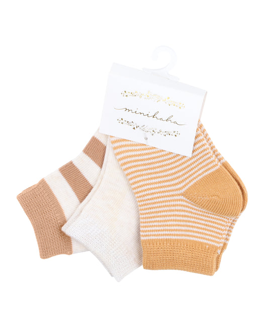 3 pack socks - mixed neutrals