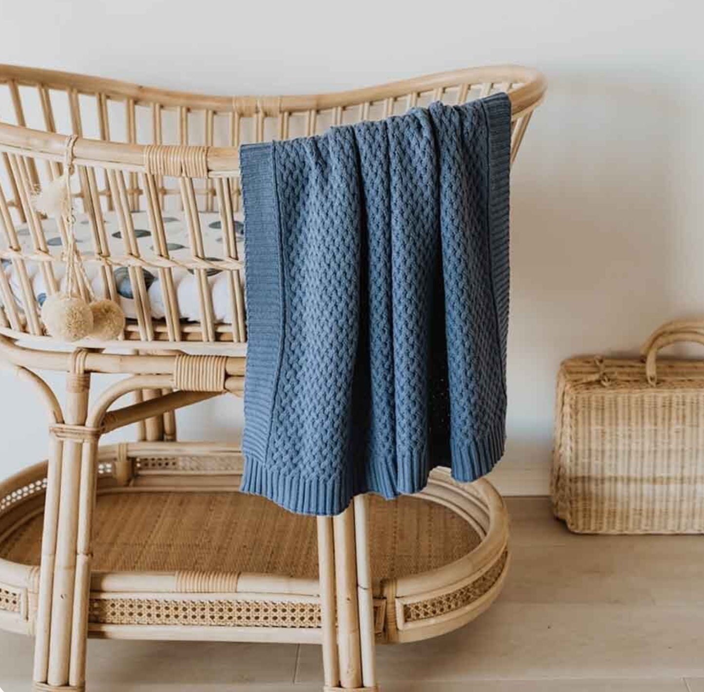Diamond Knit Baby Blanket - River