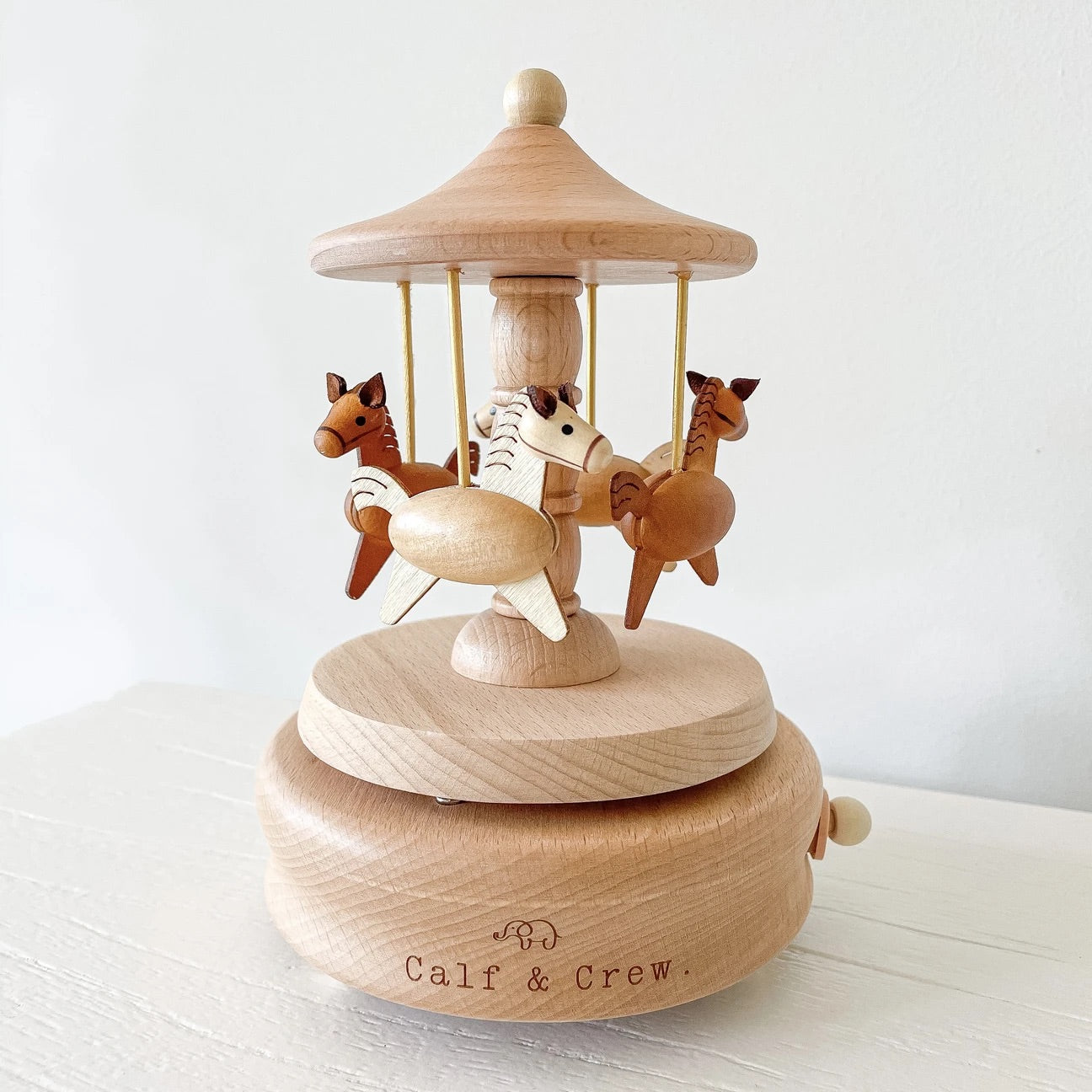 Wooden Musical Carousel - Horses