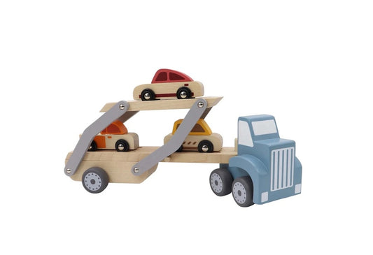 Wooden Car Transporter Set