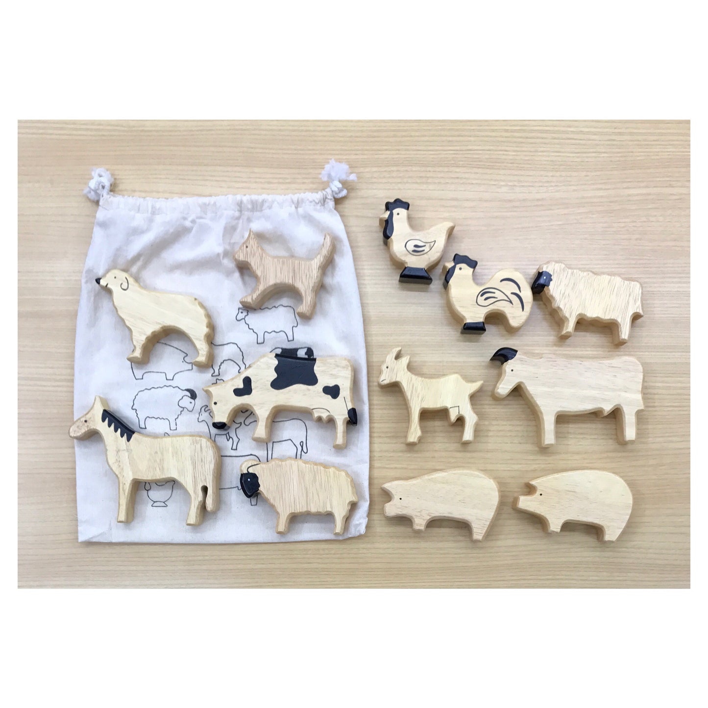 Soft Edge Timber Animals - Farm
