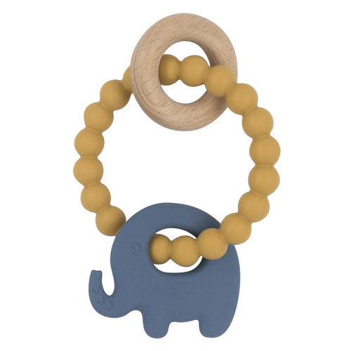 Silicone Elephant Teether - Steel Blue