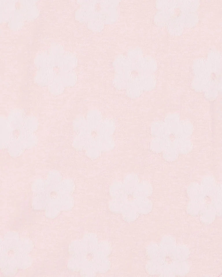Pink Flower Organic Jacquard Onesie - Blossom
