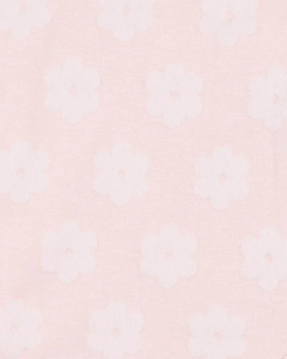 Pink Flower Organic Jacquard Onesie - Blossom