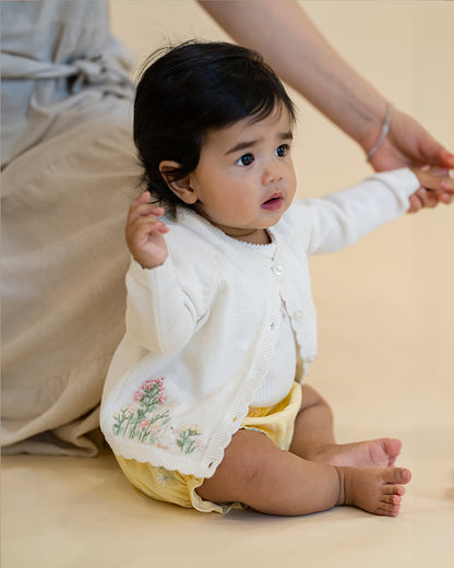 Bonnie Organic Hand Embroidered Cardigan