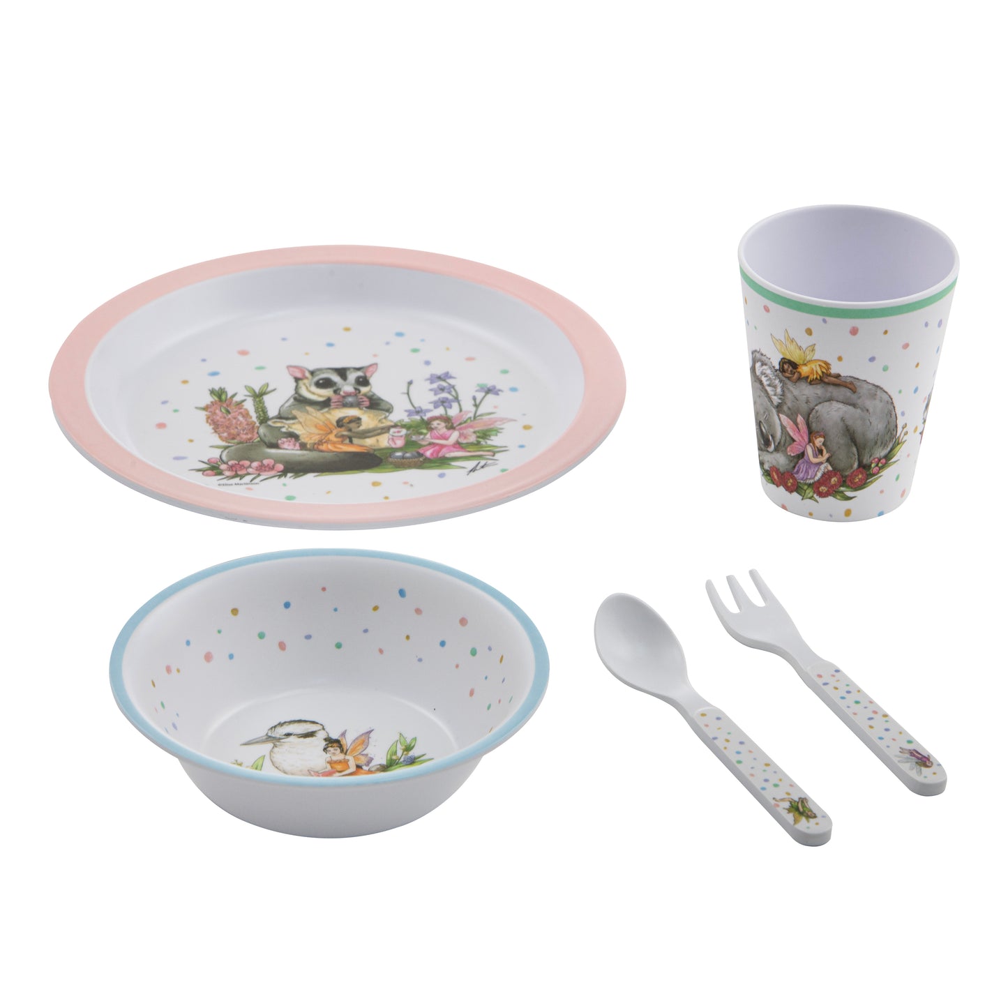 5 Piece Kids Dinner Set - Aussie Fairies