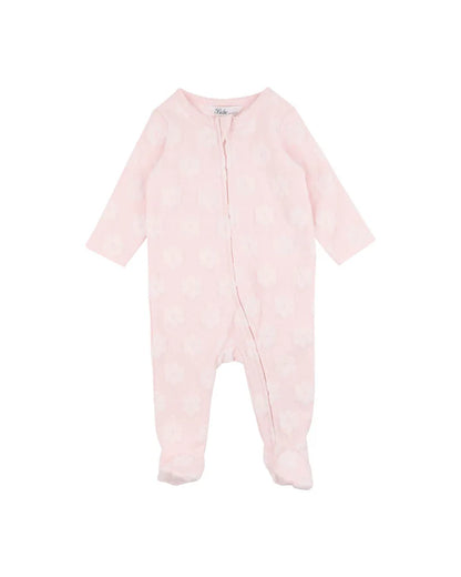 Pink Flower Organic Jacquard Onesie - Blossom