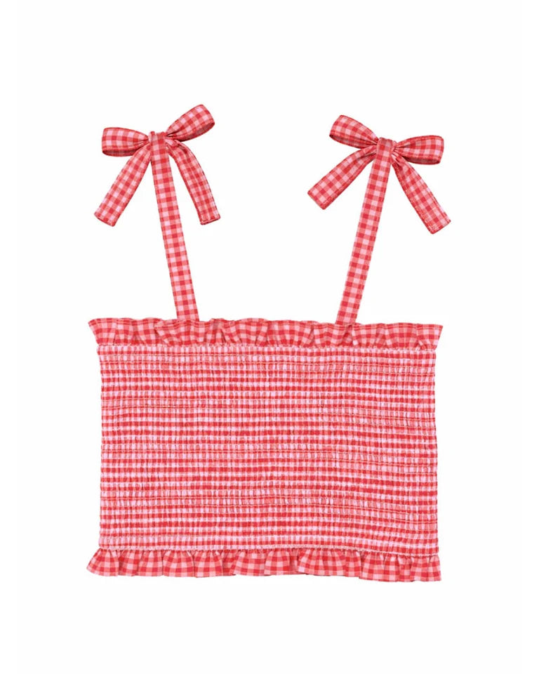 Sundae Gingham Shired Top