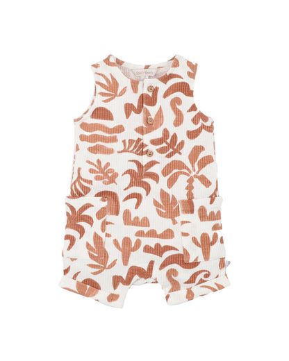 Abstract Oasis Caramel Romper