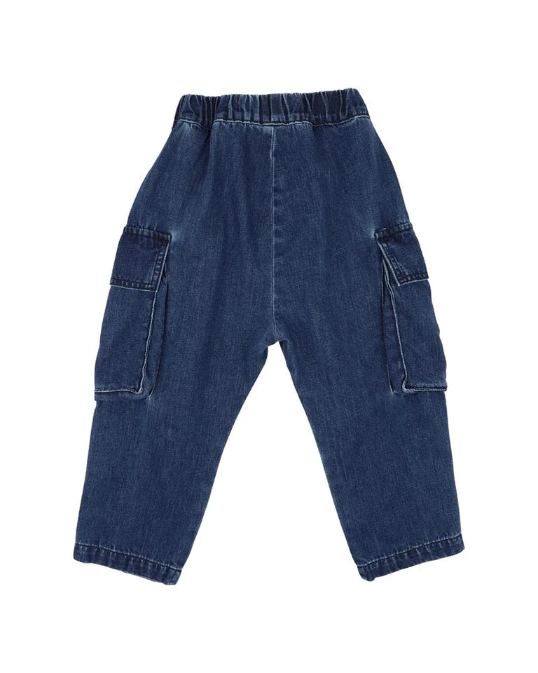 Indigo Pull On Cargo Jean