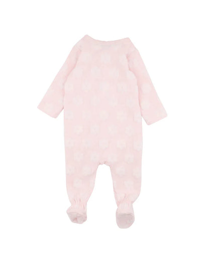 Pink Flower Organic Jacquard Onesie - Blossom