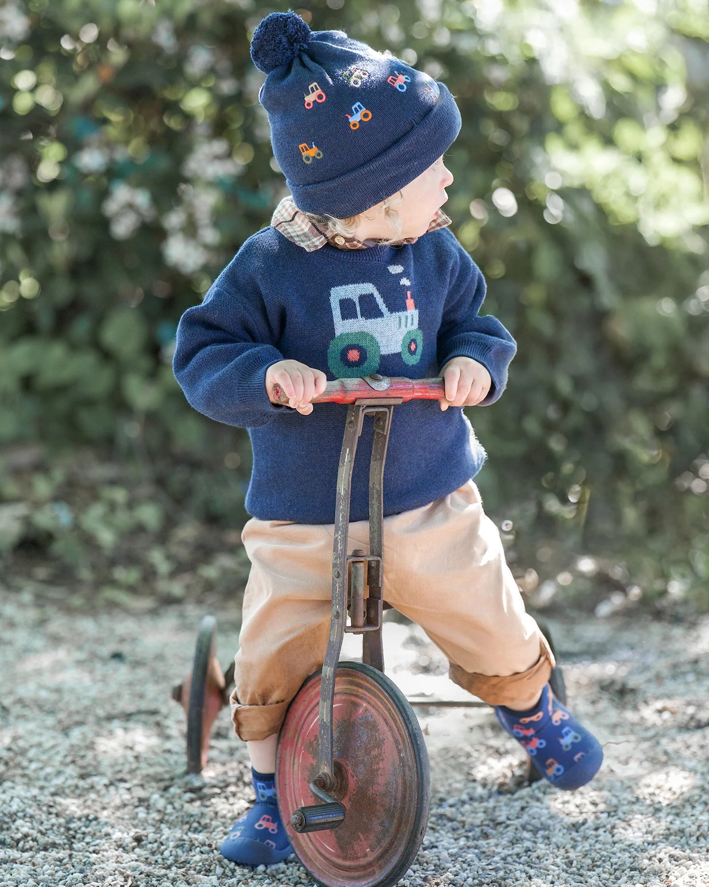 Organic Beanie- Tiny Tractors