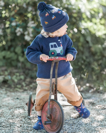 Organic Beanie- Tiny Tractors