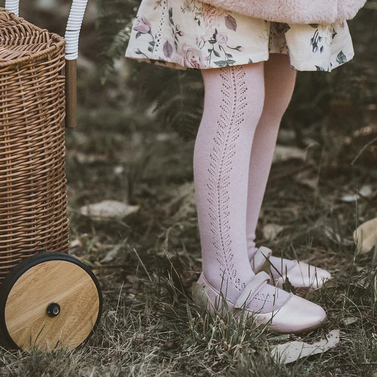 Dusty Pink Open Work Tights